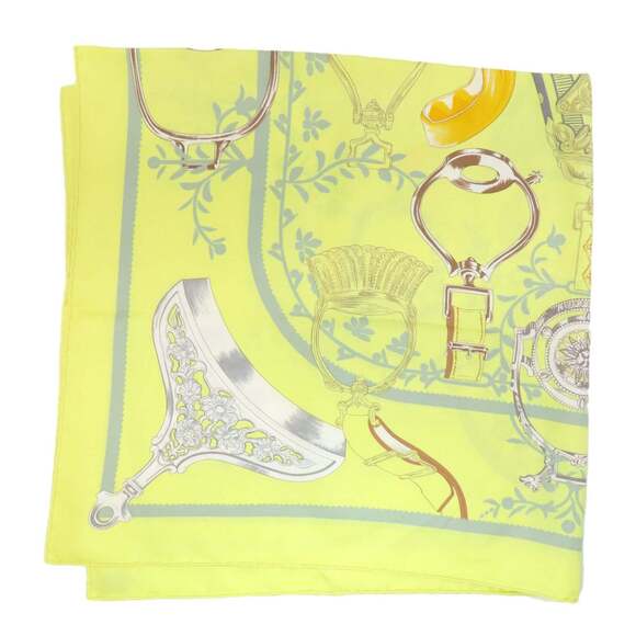HERMES Authentic Yellow Silk Scarf - Picture 2 of 13